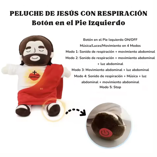 Peluche Calmante de Jesús con Respiración